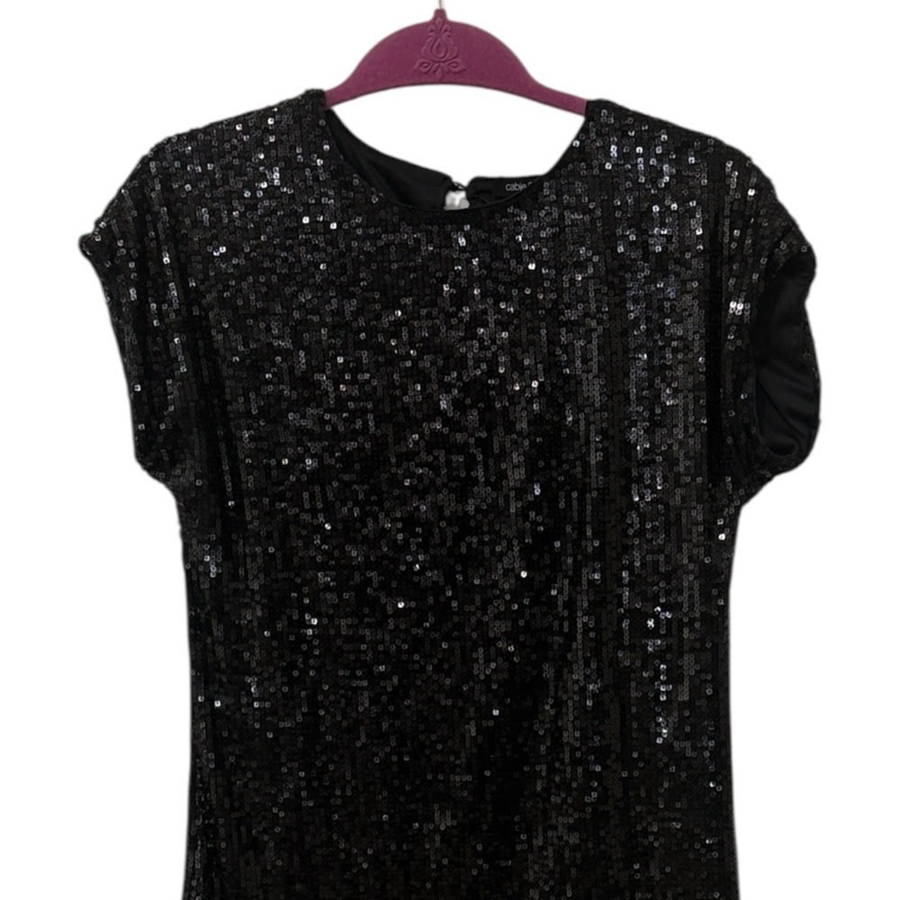 Cable & Gauge Black Sequin Short Sleeve Top - Picture 4 of 8
